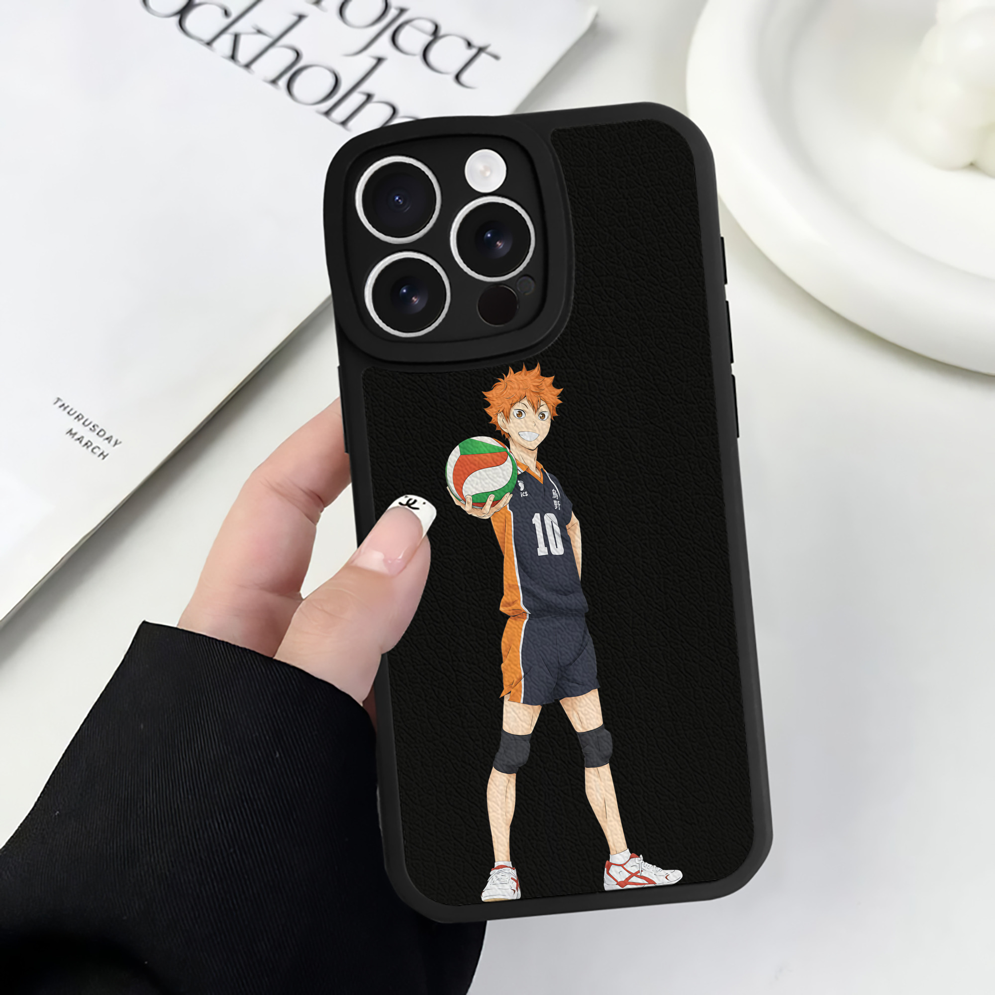 （画像用） ハイキュー!! Haikyu!! 【iPhone 16シリーズ対応】シリコンスマホケース（レザー調） 材質：シリコン